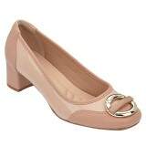 Sapato Social Salto 4,5cm Tamanhos Grandes - Napa Antique/ Verniz Nude