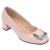 Sapato Social Salto 4,5cm Tamanhos Grandes - Napa Rosa Light/ Croco Rosa Light