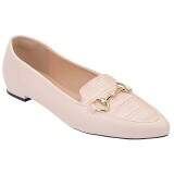 Sapatilha Saltinho 1cm - Croco Rosa Light/ Napa Rosa Light