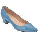 Scarpin Tradicional Salto Grosso 4,5cm - Verniz Denim