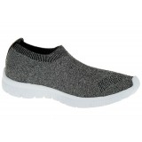 Tênis de Malha Super Conforto Sola Eva 2cm - Malha Cinza Preto