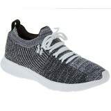 Tênis de Malha Super Conforto Sola Eva 2cm - Malha Cinza Branco Preto