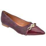 Scarpin Bico Fino Salto 1cm - Piton Vinho/ Verniz Vinho