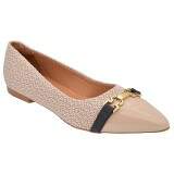 Scarpin Bico Fino Salto 1cm - Crepe/ Verniz Nude