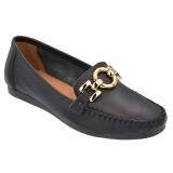 Mocassim Palmilha Comfort - Couro Preto