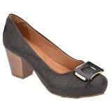 Sapato Plataforma Salto Fachete 6,5cm - Piton Marrom