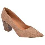 Scarpin Social Palmilha Comfort Salto Grosso 6,5cm - Piton Antique