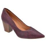 Scarpin Social Palmilha Comfort Salto Grosso 6,5cm - Piton Vinho