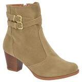 Bota Cano Curto Salto Fachete 6cm - Camurça Canela