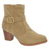 Bota Cano Curto Salto Fachete 6cm - Camurça Canela