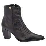 Bota Social Salto Grosso Fachete 6,5cm - Couro Preto