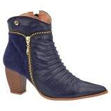 Bota Social Salto Grosso Fachete 6,5cm - Couro Marinho