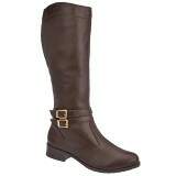 Bota Montaria Cano Alto Salto 3,5cm - Couro Café/ Escama Café
