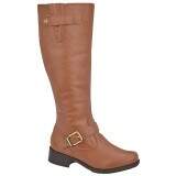 Bota Montaria Cano Alto Salto 3,5cm - Couro Caramelo/ Escama Caramelo
