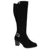 Bota Montaria Cano Alto Salto 6cm - Camurça Preto