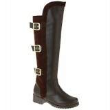 Bota Montaria Cano Alto Salto P.U 4cm - Couro Café/ Camurça Café