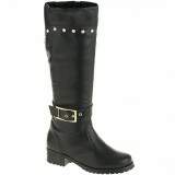 Bota Montaria Cano Alto Salto P.U 4cm - Couro Preto