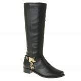 Bota Montaria Cano Alto Salto TR Borracha 3cm - Couro Preto