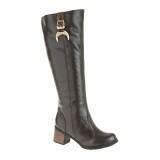 Bota Cano Alto Salto P.U 5cm - Couro Café