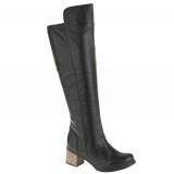 Bota Cano Alto Salto P.U 5cm - Couro Preto