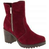 Bota Coturno Salto Grosso 7cm - Camurça Marsala