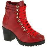 Bota Coturno Salto Grosso 7cm - Mesclado Vermelho