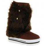 Bota Tênis Estilo Ugg Comfort - Camurça Preto/ Pelo Café