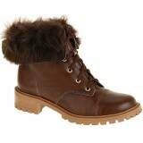 Bota Coturno Montaria Salto 3,5cm - Mesclado Café/ Pelo Café