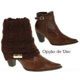 Bota Country Bico Fino Cano Baixo Salto 8,5cm - Mesclado Café