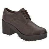 Sapato Feminino Sola Borracha Salto 7cm - Couro Café