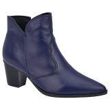 Bota Cano Curto Social Country Salto 6cm - Couro Azul