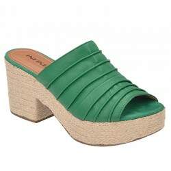 Sandália Plataforma Meia Pata Salto 8cm - Veneto Green/ Cepa Corda