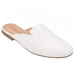Mule Sapatilha Saltinho 1cm - Croco Capri Branco