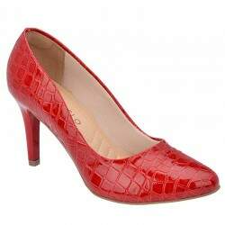 Scarpin Bico Redondo Salto 8,5cm - Croco Capri Jambo