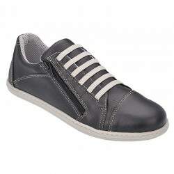 Sapatênis Casual Sola Borracha Baixinha - Couro Preto