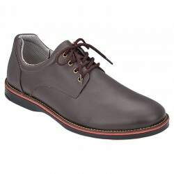 Sapato Casual Conforto Sola Borracha - Couro Café
