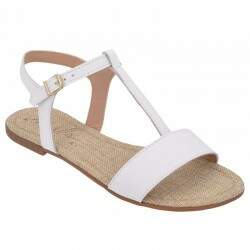 Sandália Rasteira Saltinho 1cm - Couro Branco