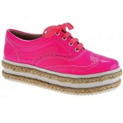 Sapatênis Feminino Plataforma 4cm - Neon Pink