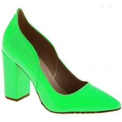 Scarpin Salto Grosso ou Fino 7cm - Neon Limão