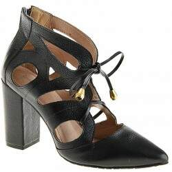 Scarpin Salto Grosso ou Fino 7cm - Preto
