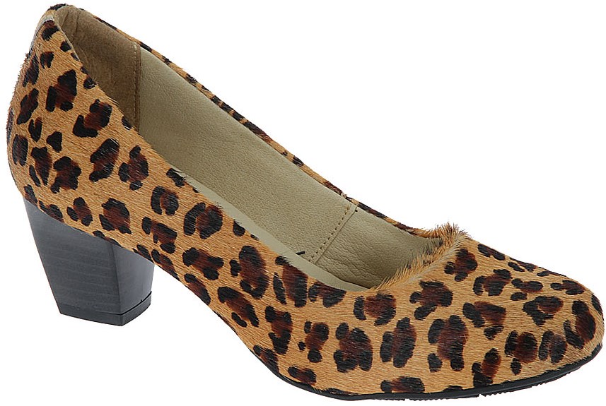 sapato onça salto grosso