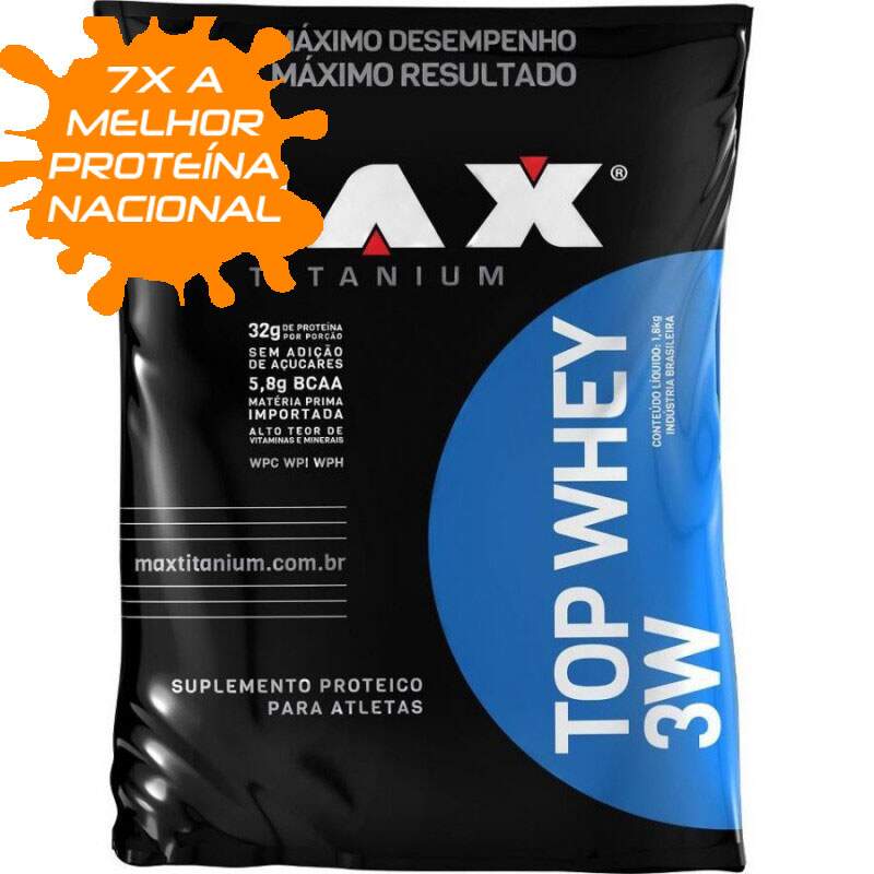 Top Whey 3W Refil 1,8kg Max Titanium MP Suplementos A sua loja
