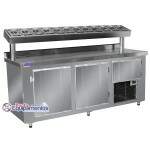 Balcão Condimentadora Inox 2,00 Mts com 11 Cubas 1/3 - Klima