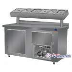 Balcão Condimentadora Inox 1,50 Mts com 8 Cubas de 1/3 - Klima