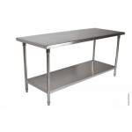 Mesa Inox de Serviço 1,50 x 0,70 C/ Tampo Inox 304 - Imeca
