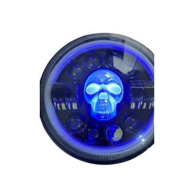 Par Farol Led Angel Eyes 7 Polegadas Caveira RGB