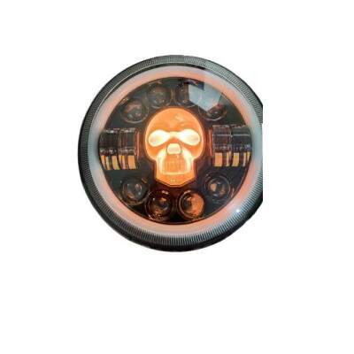 Par Farol Led Angel Eyes 7 Polegadas Caveira RGB