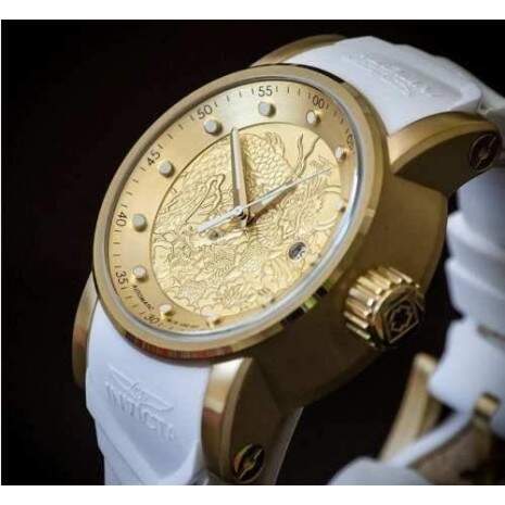 Relgio Invicta S1 Yakuza 19546 Branco com dourado Automtico