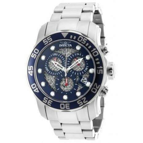 relogio invicta azul e prata