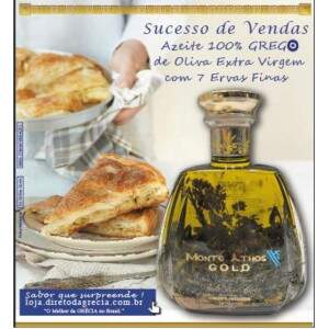 Azeite 100% Grego de Oliva Extra Virgem com Ervas Finas Monte Athos Gold